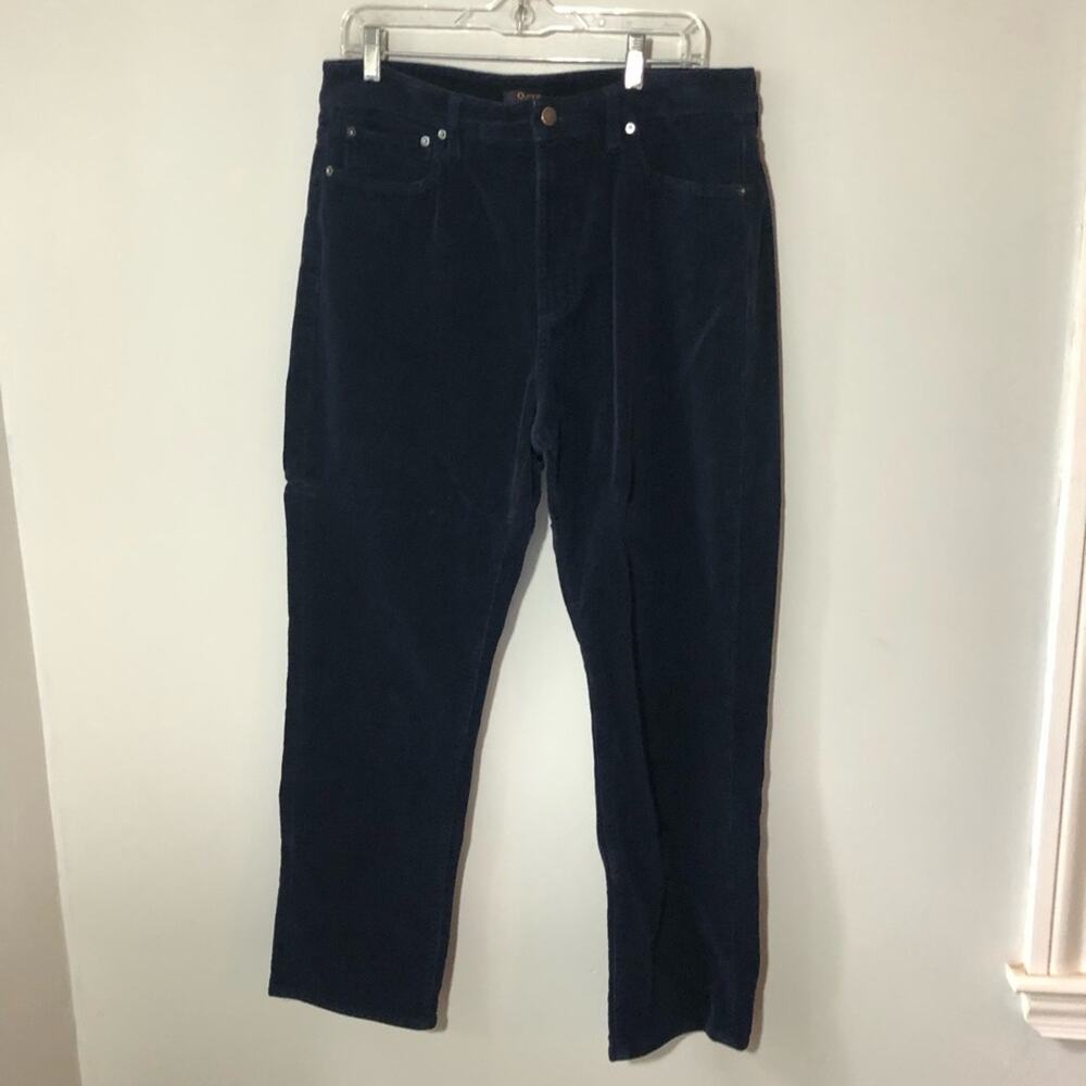 Quince organic cotton stretch corduroy straight leg pants deep navy womens 14 - Picture 4 of 14